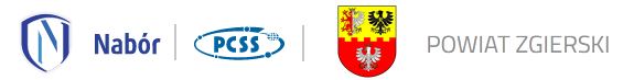Logo firmy obsługującej system naboru w Zgierzu i logo Starostwa Powiatowego w Zgierzu