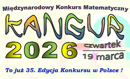 Grafika z plakatu z nazwą Międzynarodowego Konkursu Matematycznego Kangur 2026