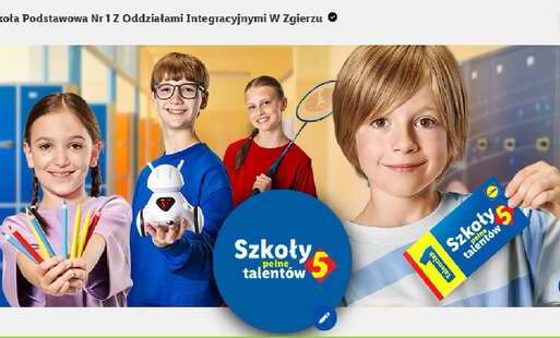 Grafika zewnętrzna: Logotyp zbierania Talenciaków w sklepach Lidl